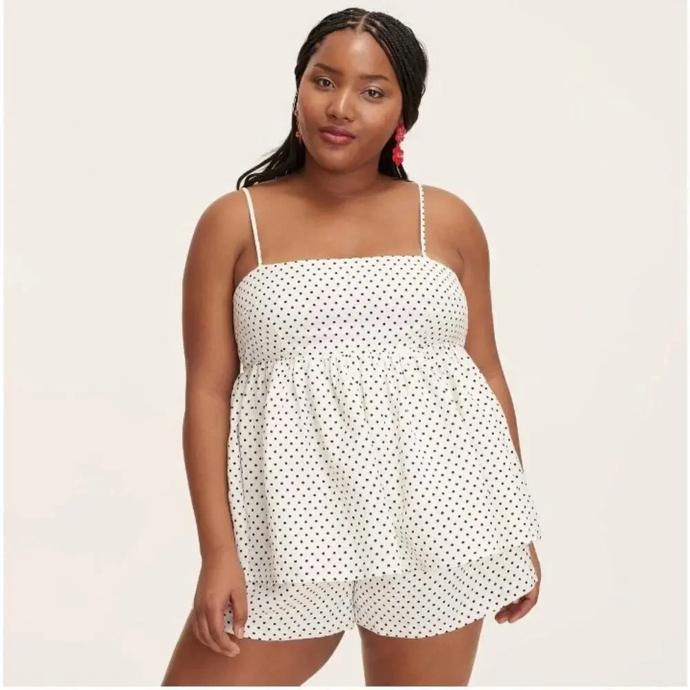 Kate Spade x Target New York Women's Polka Dot Linen Baby Doll Tank Top Size 3X